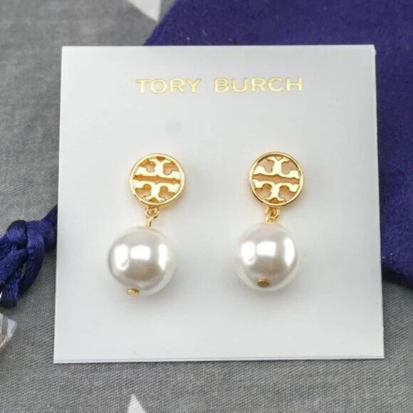Tory Burch Miller Pearl Drop Earrings in Gold (Brand New with Dust Bag) - Picture 2 of 5